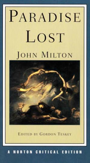 Paradise Lost A Norton Critical Edition 1st John Milton