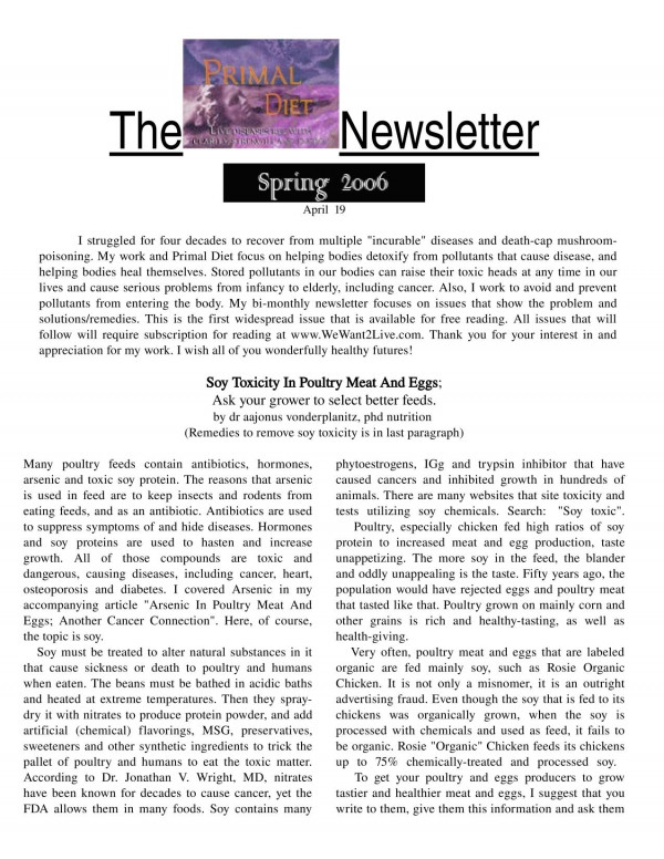 Aajonus Vonderplanitz We Want To Live Newsletter From 2006 To 2013 Aajonus Vonderplanitz