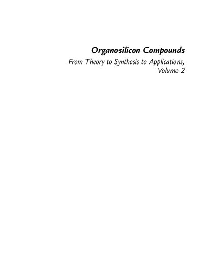 Organosilicon Compounds Experiment Physicochemical Studies And Applications Vladimir Ya Lee