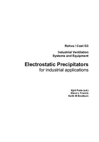 Rehva Guidebook No 3 Electrostatic Precipitators For Industrial Applications Porle Kjell