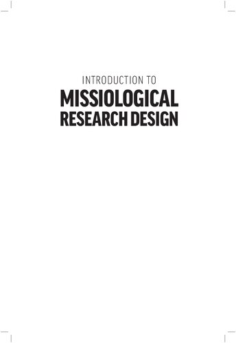 Introduction To Missiological Research Design Edgar J Elliston