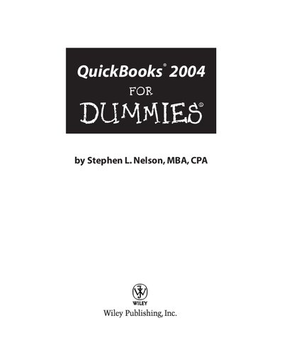 Quickbooks 2004 For Dummies 11th Edition Stephen L Nelson
