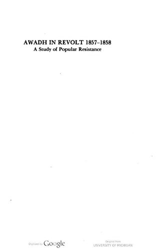 Awadh In Revolt 18571858 Mukherjee