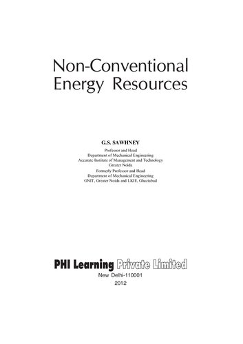 Nonconventional Energy Resources Paperback Sawhney G S 1st Edition G S Sawhney
