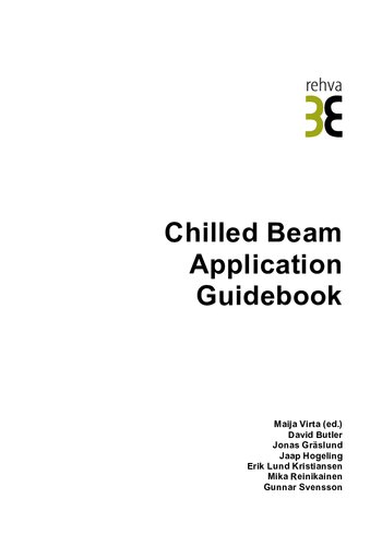 Chilled Beam Application Guidebook Rehva Guidebooks 2nd Edition Maija Virta Editor