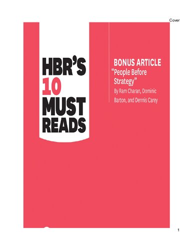 Hbrs 10 Must Reads On Reinventing Hr With Bonus Article People Before Strategy By Ram Charan Dominic Barton And Dennis Carey Illustrated Harvard Business Review