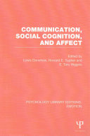 Communication Social Cognition And Affect 1st Edition Lewis Donohew