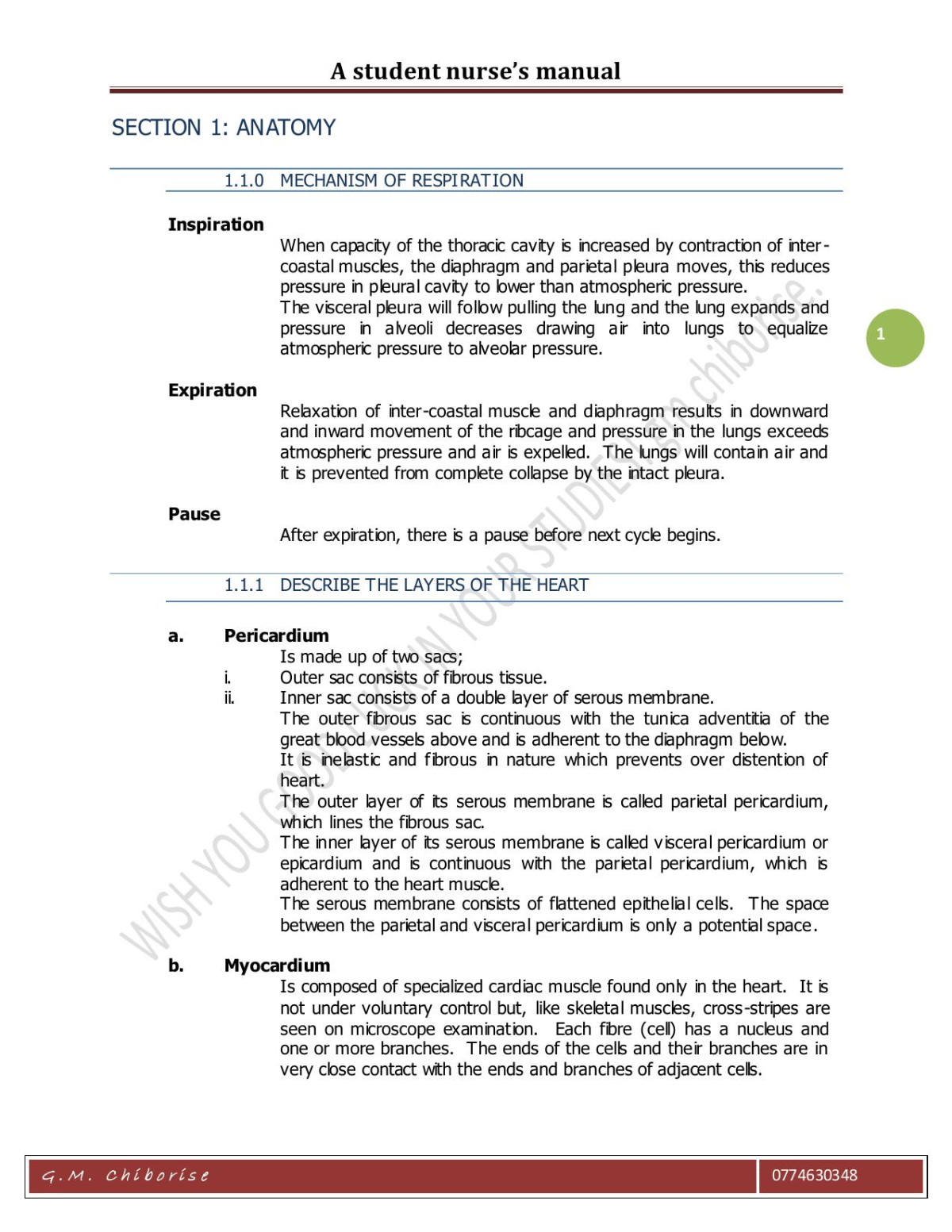 A Student Nurses Manual Gm Chiborise