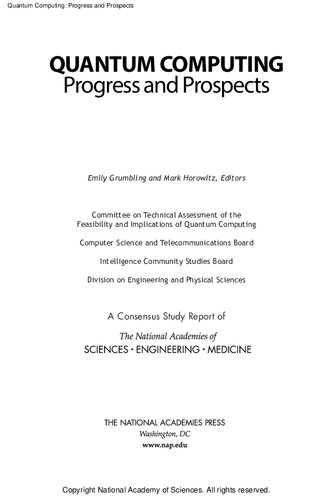 Quantum Computing Progress And Prospects Emily Grumbling Mark Horowitz