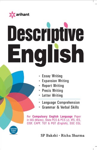 Descriptive English By Arihant Completely Revised Sp Bakshi Richa Sharma