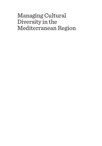 Managing Cultural Diversity In The Mediterranean Region Moha Ennaji
