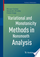 Variational And Monotonicity Methods In Nonsmooth Analysis Nicuor Costea