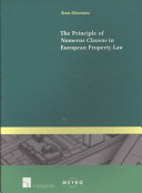 The Principle Of Numerus Clausus In European Property Law Bram Akkermans