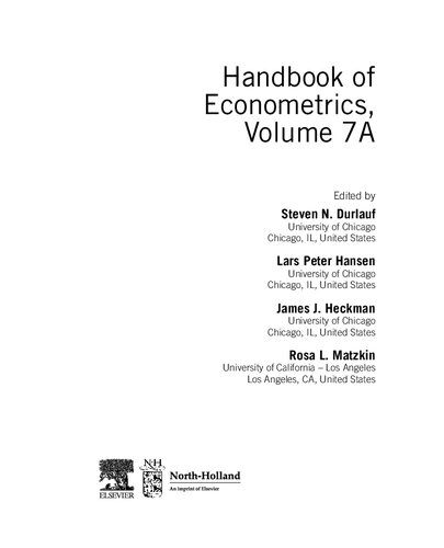 Handbook Of Econometrics Volume 7a Steven Durlauf Lars Peter Hansen