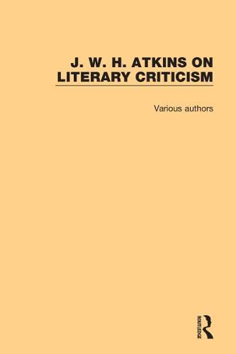 English Literary Criticism The Medieval Phase 1st Edition J W H Atkins