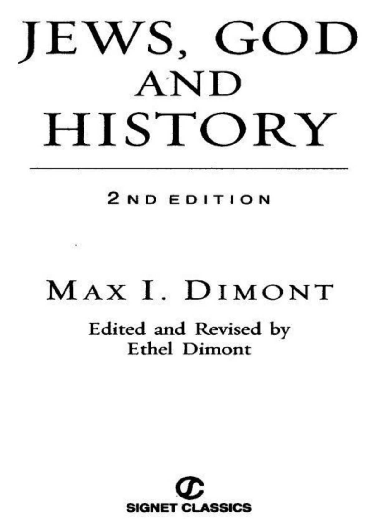 Jews God And History 50th Anniversary Edition Max I Dimont