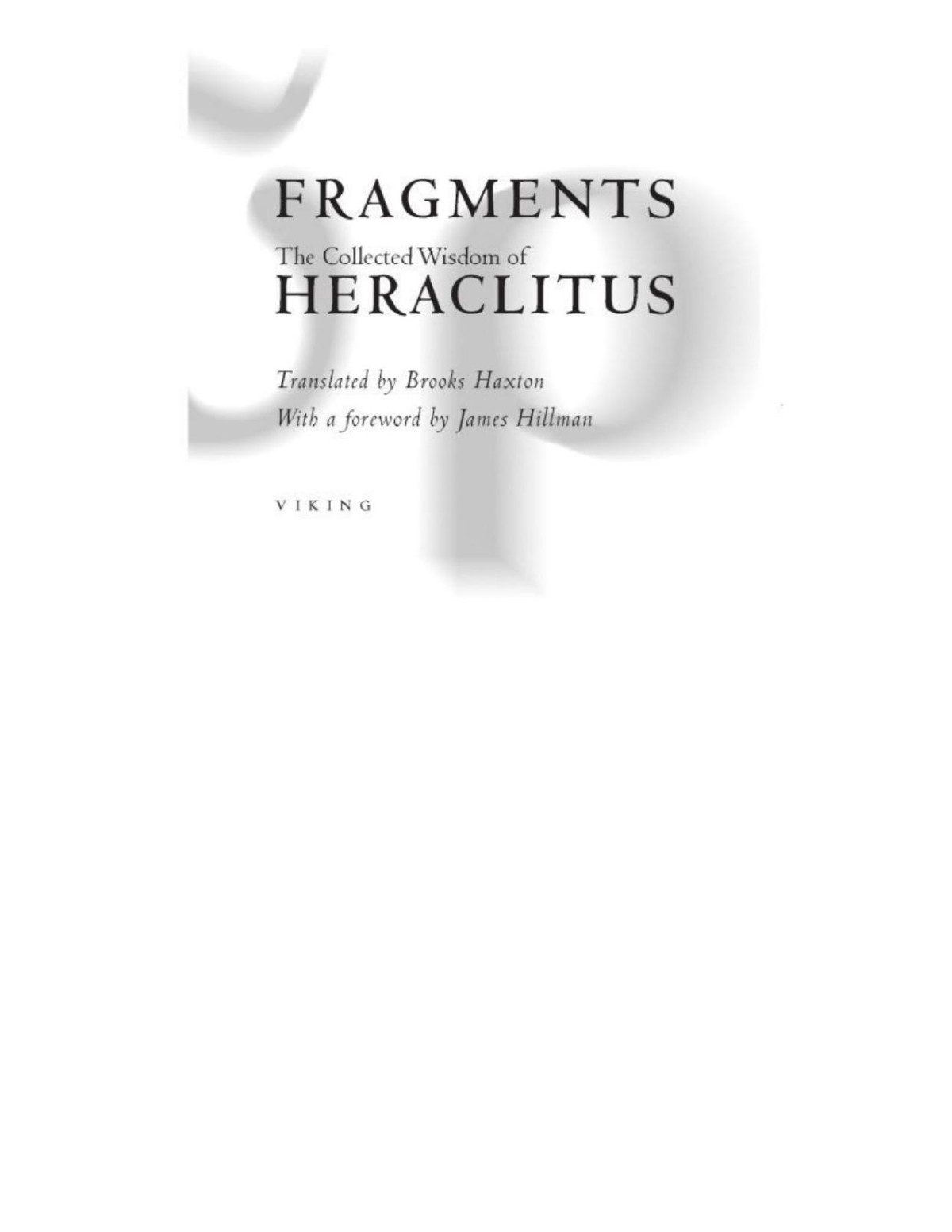 Fragments Heraclitus