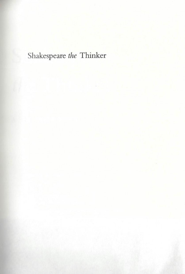 Shakespeare The Thinker Ad Nuttall