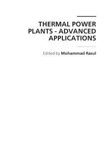 Thermal Power Plants Advanced Applications Mohammad Rasul Ed