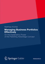 Managing Business Portfolios Effectively On The Explanatory Power Of The Parenting Advantage Concept 1st Edition Matthias Krhler Auth