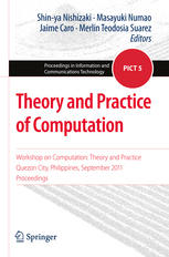Theory And Practice Of Computation Workshop On Computation Theory And Practice Quezon City Philippines September 2011 Proceedings 1st Edition Jon Aaron Alcantara