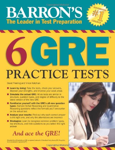 Barrons 6 Gre Practice Tests Vince Kotchian David Freeling