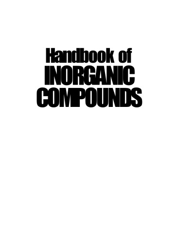 Handbook Of Inorganic Compounds 2nd Edition Dale L Perry