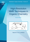 Highresolution Nmr Techniques In Organic Chemistry Timothy Dw Claridge Eds