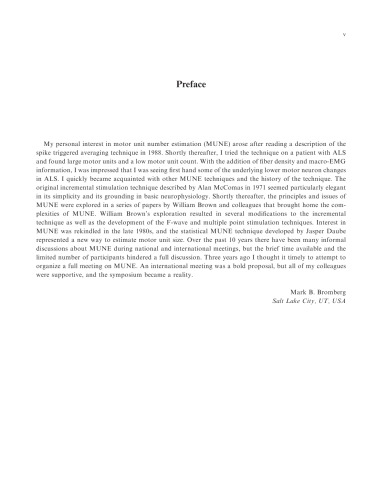 Motor Unit Number Estimation Mune Proceedings Of The First International Symposium On Mune Mark B Bromberg Eds
