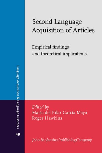 Second Language Acquisition Of Articles Empirical Findings And Theoretical Implications Mara Del Pilar Garca Mayo