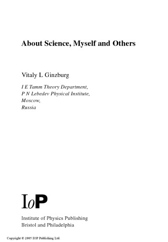About Science Myself And Others Ginzburg Vl