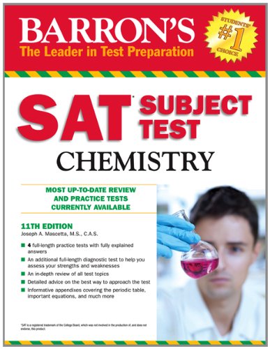 Barrons Sat Subject Test Chemistry 11th Edition 11th Edition Joseph A Mascetta Ms