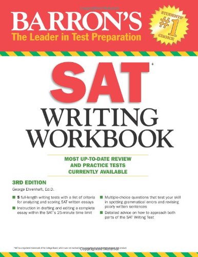 Barrons Sat Writing Workbook 3rd Edition 3rd Edition George Ehrenhaft Ed D