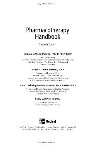 Pharmacotherapy Handbook Seventh Edition 7th Edition Barbara Wells