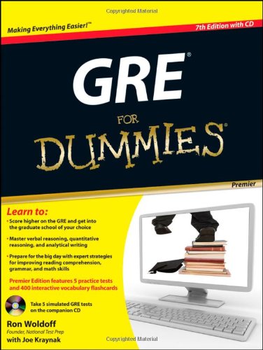 Gre For Dummies Premier 7th Edition With Cd 7th Edition Ron Woldoff