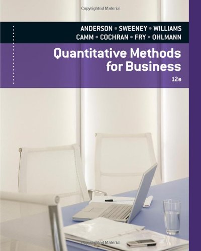 Quantitative Methods For Business 12th Edition David R Anderson