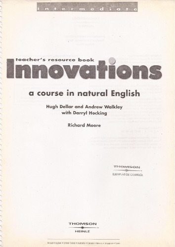 Innovations Intermediate Teachers Photocopiable Resource Book Hugh Dellar Andrew Walkley Darryl Hocking