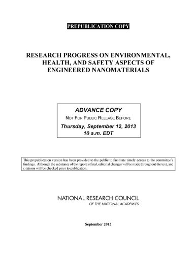 Research Progress On Environmental Health And Safety Aspects Of Engineered Nanomaterials Committee To Develop A Research Strategy For Environmental Studies And Toxicology