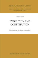 Evolution And Constitution The Evolutionary Selfconstruction Of Law 1st Edition Erhard Oeser Auth