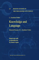 Knowledge And Language Selected Essays Of L Jonathan Cohen 1st Edition L Jonathan Cohen Auth