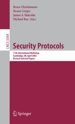 Security Protocols 11th International Workshop Cambridge Uk April 24 2003 Revised Selected Papers 1st Edition Bruce Christianson Auth
