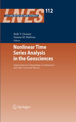 Nonlinear Time Series Analysis In The Geosciences Applications In Climatology Geodynamics And Solarterrestrial Physics 1st Edition Alexander Gluhovsky Auth
