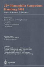 32nd Hemophilia Symposium Hamburg 2001 1st Edition W Schramm