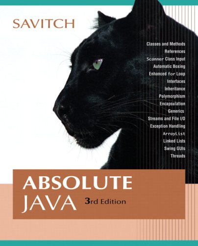 Absolute Java 3rd Edition Walter Savitch