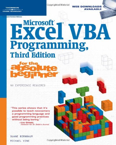 Microsoft Excel Vba Programming For The Absolute Beginner 3rd Edition Duane Birnbaum