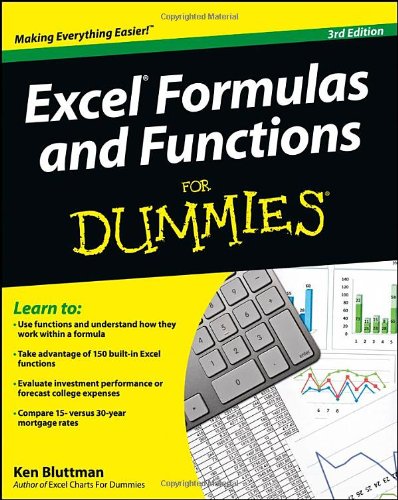 Excel Formulas And Functions For Dummies 3rd Edition Ken Bluttman