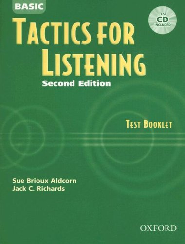 Basic Tactics For Listening Test Booklet With Audio Cd 2nd Edition Jack C Richards