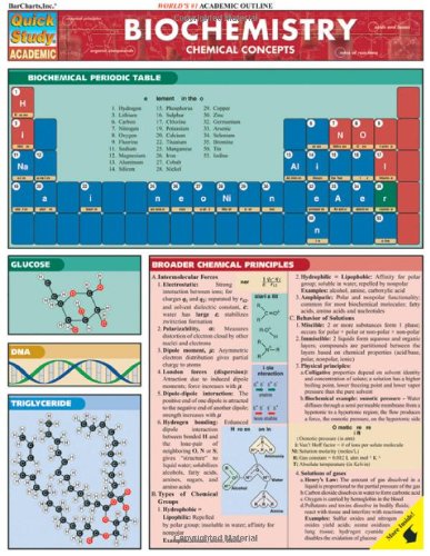 Biochemistry Barcharts Quickstudy 1st Edition Inc Barcharts
