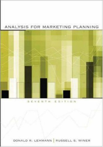 Analysis For Marketing Planning 7th Edition Donald Lehmann Russell Winer