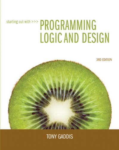 Starting Out With Programming Logic And Design 3rd Edition Tony Gaddis